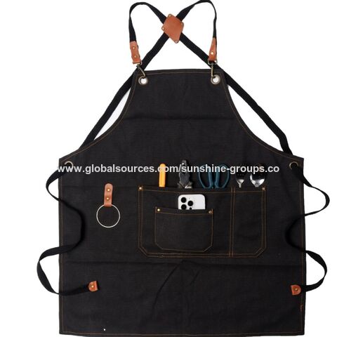 Tablier de Café avec Logo Personnalisé, Tablier de Travail sans Manches en Toile pour Coiffeur, Onglerie, Restaurant, Homme et Femme, Tabliers de Jardinage