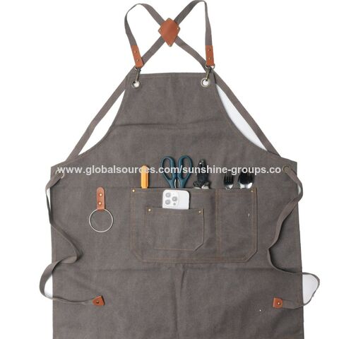 Tablier de Café avec Logo Personnalisé, Tablier de Travail sans Manches en Toile pour Coiffeur, Onglerie, Restaurant, Homme et Femme, Tabliers de Jardinage