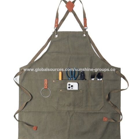 Tablier de Café avec Logo Personnalisé, Tablier de Travail sans Manches en Toile pour Coiffeur, Onglerie, Restaurant, Homme et Femme, Tabliers de Jardinage