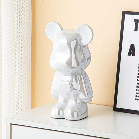 Hucha de Cerámica para Niños y Adultos - Alcancía para Niñas y Niños - Decoración Oso de Amor Blanco - Decoración Moderna, Habitación Hypebeast