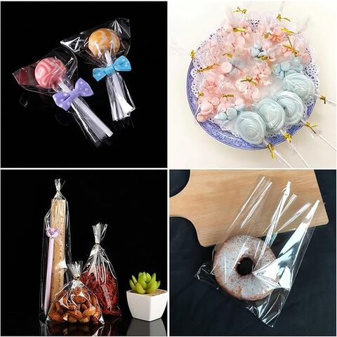 Glaspapierbeutel, Süßigkeitstüten, transparente Kekstüten mit Metalldrahtverschluss, ideal als Geschenktüten für Kindergeburtstage. Großhandel.