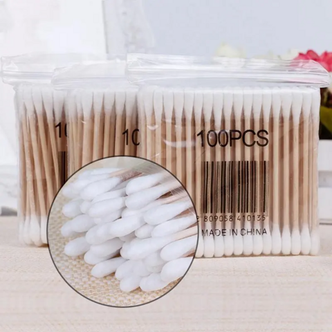 Coton-tiges Chine Vente en gros en vrac Prix Logo personnalisé Q Tips Coton-tiges cosmétiques écologiques Bâtonnets de coton en bois Bambou Coton-tiges pour les oreilles
