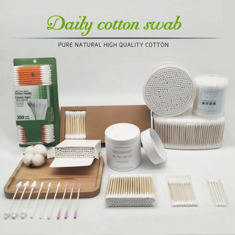 Coton-tiges Chine Vente en gros en vrac Prix Logo personnalisé Q Tips Coton-tiges cosmétiques écologiques Bâtonnets de coton en bois Bambou Coton-tiges pour les oreilles