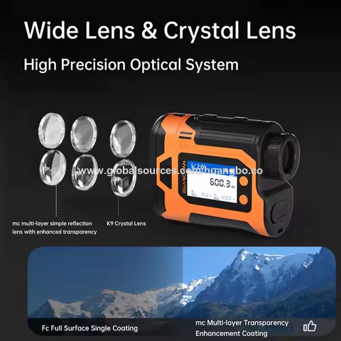 Telêmetro a laser de golfe, medidor de potência óptica, IP65 à prova d'água, tela LCD, telêmetro de distância para caça ao ar livre