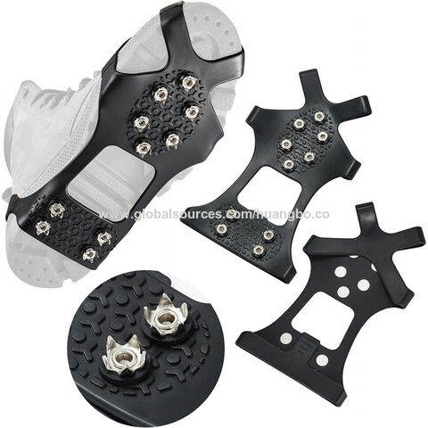 Cubrezapatos antideslizantes con crampones para exteriores, raquetas de nieve para adultos, para hombres y mujeres, con clavos para hielo, superficie de enlace, garras para nieve anticaídas