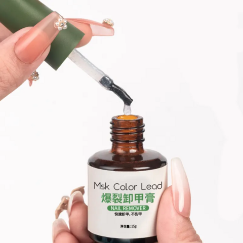 Venta al por mayor de suministros para decoración de uñas, marca privada, removedor mágico de esmalte de uñas de 15 ml, fácil de aplicar, gel UV, removedor de gel de uñas orgánico