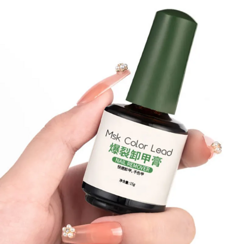 Venta al por mayor de suministros para decoración de uñas, marca privada, removedor mágico de esmalte de uñas de 15 ml, fácil de aplicar, gel UV, removedor de gel de uñas orgánico