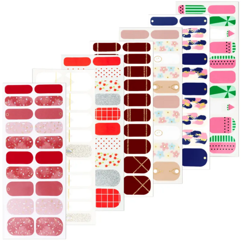 Vente en gros d'autocollants pour ongles, approvisionnement direct d'usine, autocollants de nail art de haute qualité avec nouveau design, 100 % vernis à ongles véritable