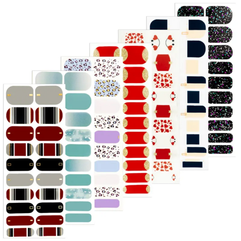 Vente en gros d'autocollants pour ongles, approvisionnement direct d'usine, autocollants de nail art de haute qualité avec nouveau design, 100 % vernis à ongles véritable