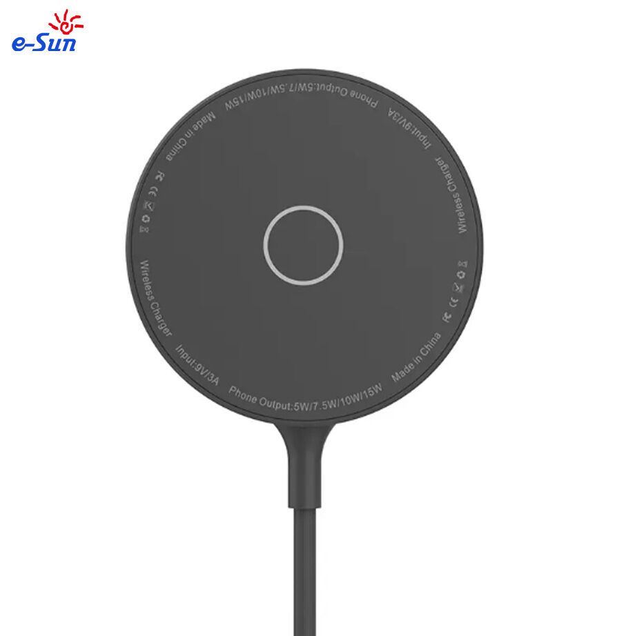 Round Simple Qi Wireless Charging Pad Magsafe 15w Wireless Portable