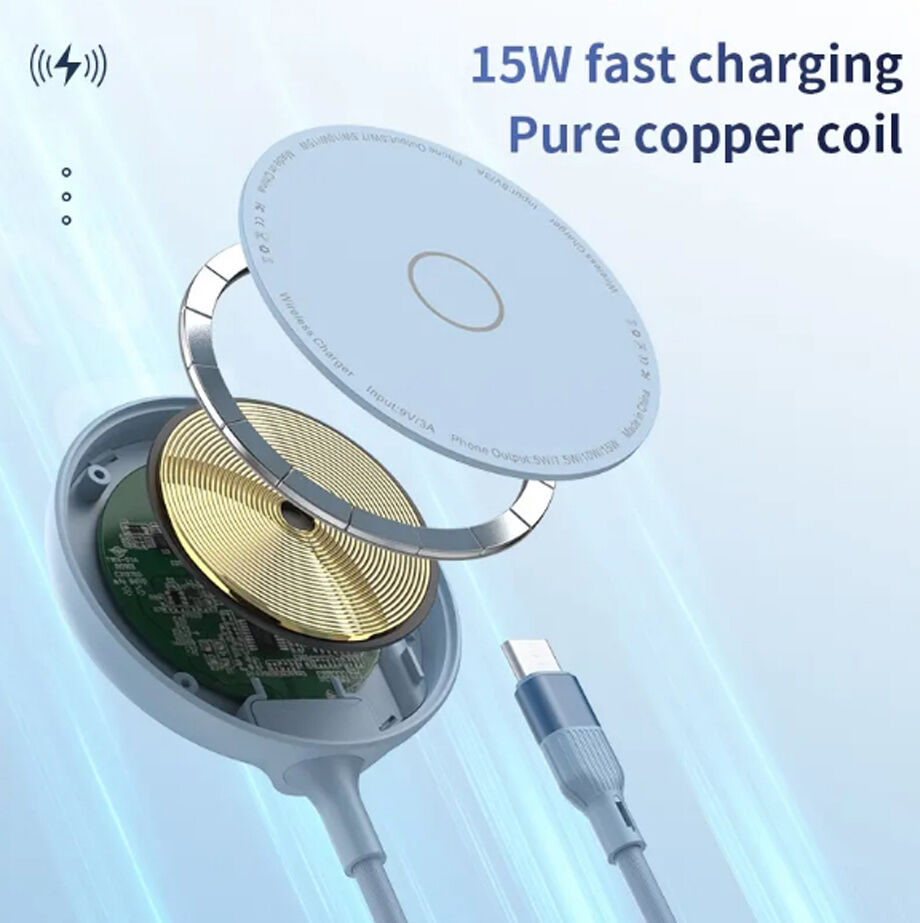 Round Simple Qi Wireless Charging Pad Magsafe 15w Wireless Portable ...