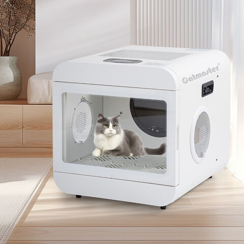 Automatischer Hunde- und Katzen-Föhntrockner mit 3200 Watt, Hochgeschwindigkeits-Profi-Gebläse mit Trockenbox und Ohrenpflege
