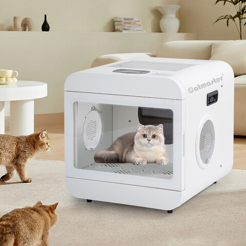Automatischer Hunde- und Katzen-Föhntrockner mit 3200 Watt, Hochgeschwindigkeits-Profi-Gebläse mit Trockenbox und Ohrenpflege