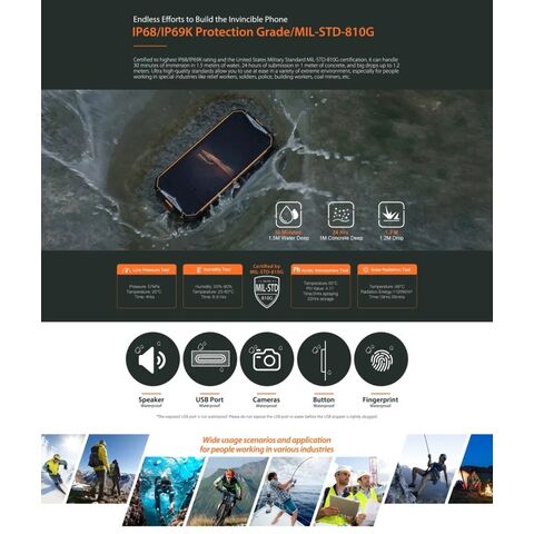 Smartphone Robusto V31D-EX à Prova de Explosão, Certificação ATEX, Impermeável IP68, Grau Industrial, Durável para Ambientes Perigosos