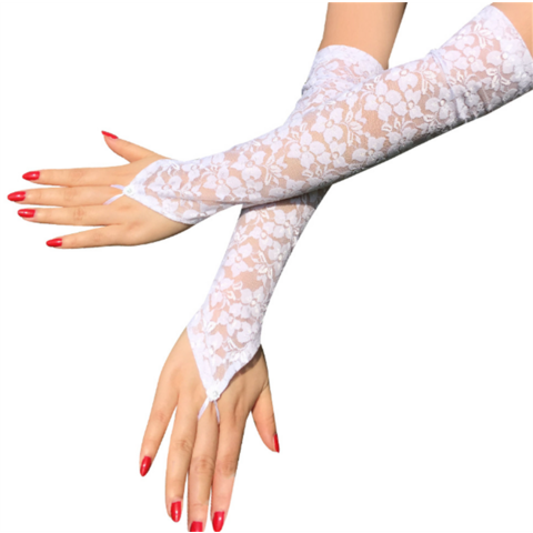 Guantes de lentejuelas para mujer, guantes de encaje para novia, venta de flores
