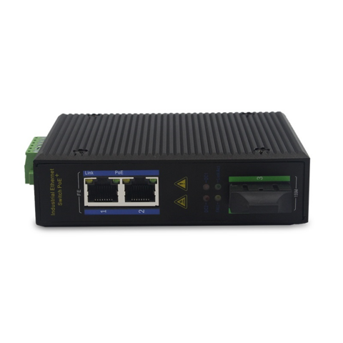 100M de gran eficacia 1-fibra 2-interruptor industrial eléctrico de Ethernet del POE para las condiciones extremas