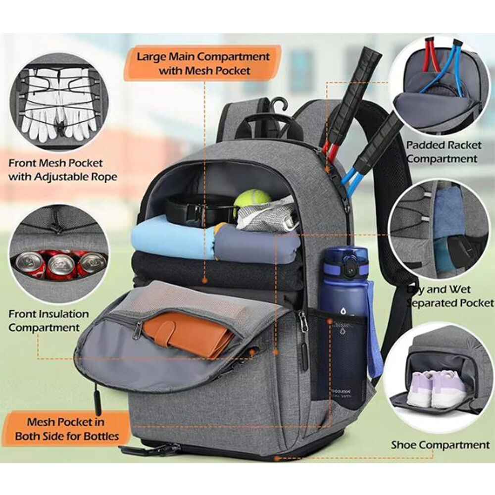Mini Racket Bag Versatile Tennis Racket Bags Holds 2 Rackets With Insulated Pocket ...