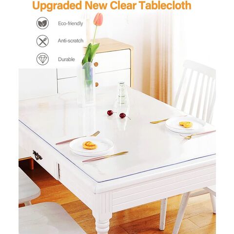 Wasserdichter Vinyl-Tischschutz für Küche, 1,5 mm Dicke, Transparente PVC-Tischdecke nach Maß