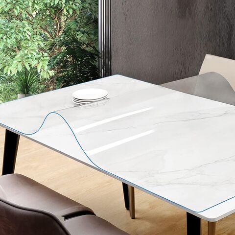 Wasserdichter Vinyl-Tischschutz für Küche, 1,5 mm Dicke, Transparente PVC-Tischdecke nach Maß