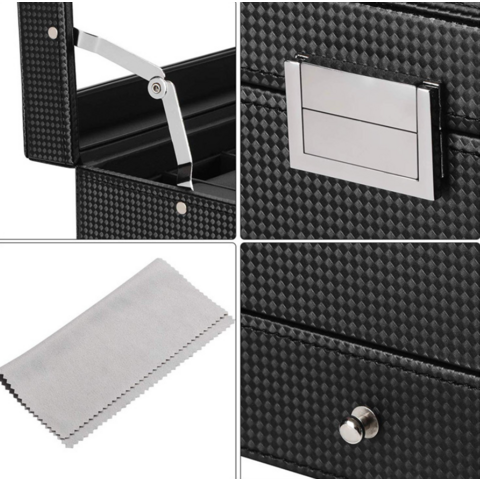 Organizador de Estuche para Caja de Relojes de Hombre. Estuche de Joyería para Relojes de Cuero.
