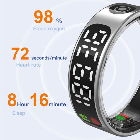 Bague Connectée en Gros NYJ05 Boîtier en Acier Inoxydable IP68 Étanche, Multiples Modes Sportifs, Contrôle Tactile pour Festivals