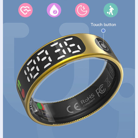 Bague Connectée en Gros NYJ05 Boîtier en Acier Inoxydable IP68 Étanche, Multiples Modes Sportifs, Contrôle Tactile pour Festivals