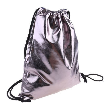 Waterproof Soft Iridescent Pu Drawstring Backpack