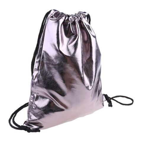 Waterproof Soft Iridescent Pu Drawstring Backpack