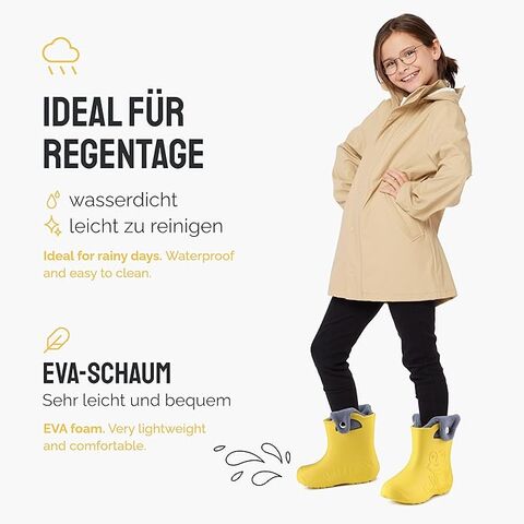 Sepatu Bot Wellington Anak-anak EVA untuk Anak Laki-laki dan Perempuan, Alas Kaki Hujan Berpelapis, Sepatu Bot Hujan, Sepatu Karet.