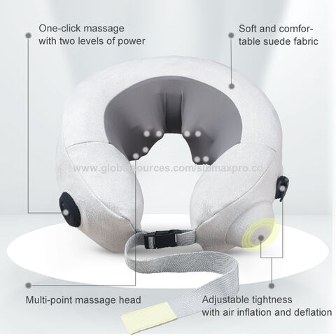 Oreiller de massage Shiatsu gris en gros avec chaleur pour la nuque et le dos, idéal pour le bureau, la maison et l'aéroport
