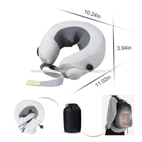 Oreiller de massage Shiatsu gris en gros avec chaleur pour la nuque et le dos, idéal pour le bureau, la maison et l'aéroport