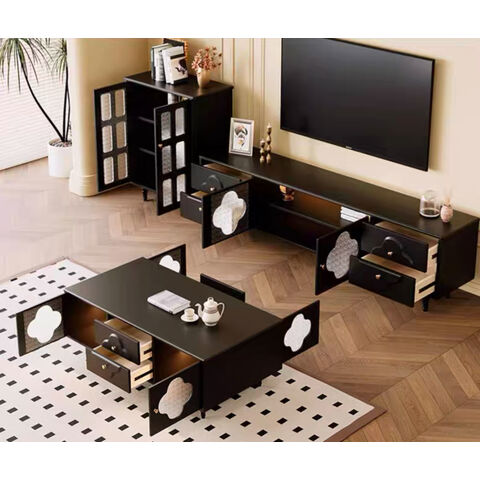 Venta al por mayor de soportes de TV con decoración de vidrio - Muebles de TV modernos para sala de estar