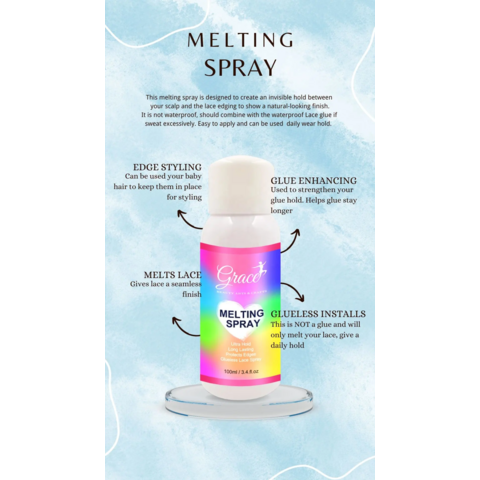 Haarspray Private Label Starker Halt Schnell trocknendes Haarspray Unsichtbares Finishing-Spray Schützt die Kanten Klebefreie Perücke Lace Melti