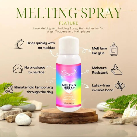 Haarspray Private Label Starker Halt Schnell trocknendes Haarspray Unsichtbares Finishing-Spray Schützt die Kanten Klebefreie Perücke Lace Melti