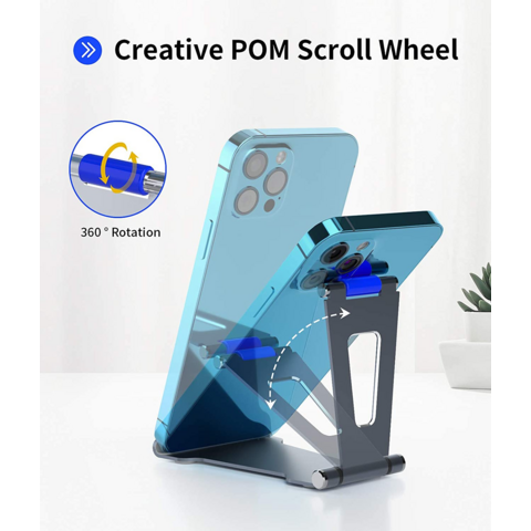 حامل ألومنيوم قابل للطي عالمي OEM للأجهزة اللوحية والهواتف، حامل مكتبي لجهاز iPad mini