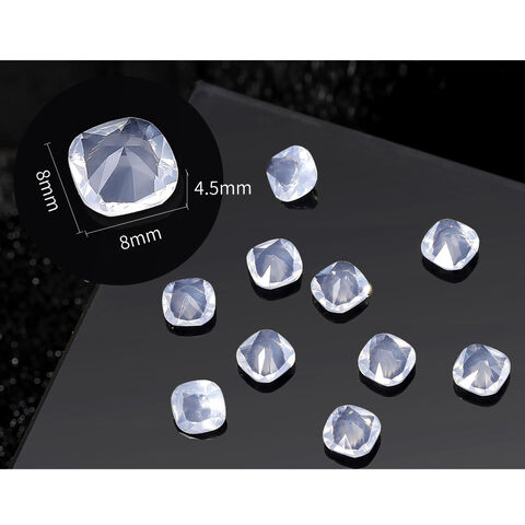 Nouvelles décorations transparentes rondes et carrées pour ongles