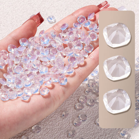 Nouvelles décorations transparentes rondes et carrées pour ongles