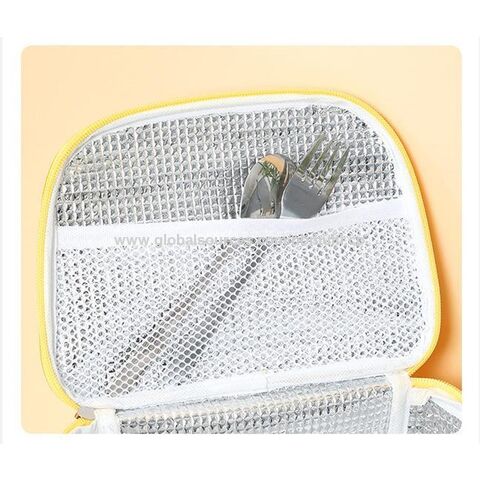 Nova Lancheira Infantil com Design de Ônibus de Desenho Animado, Impressão Colorida, Isolamento Térmico, Bolsa Térmica para Almoço