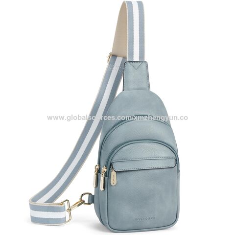 Kleine Sling Bag für Damen, Leder Crossbody Bags, Gürteltasche, Brusttasche für Reisen mit GEWEBE MIT GRS