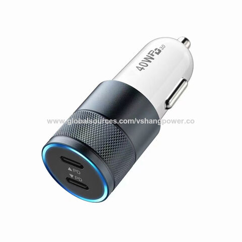 Großhandel PD40W Dual PD20W C Ports Auto-Ladegerät Handy-Zubehör mit FCC CE