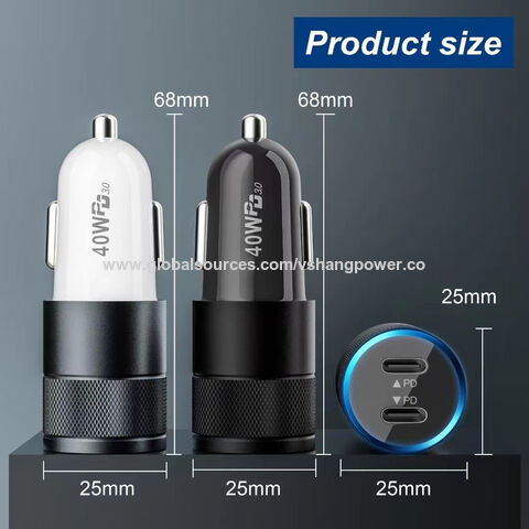 Großhandel PD40W Dual PD20W C Ports Auto-Ladegerät Handy-Zubehör mit FCC CE