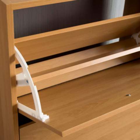 Zapatero de 3 Cajones, Organizador de Almacenamiento de Zapatos, Mueble de Madera con Apertura Abatible, Color Blanco (pino)
