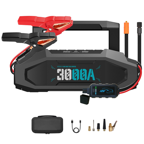 AutoSafe 20Ah Lithium Starthilfe für alle Fahrzeuge mit Multifunktions-Luftkompressor