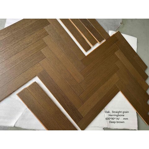 Produsen Lantai Kayu Rekayasa Motif Herringbone Kayu Ek Butir Lurus - Langsung dari Pabrik