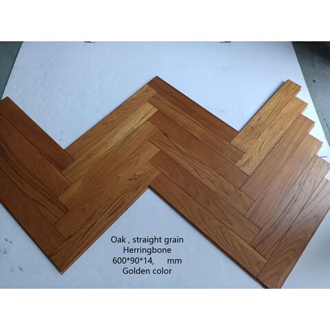 Produsen Lantai Kayu Rekayasa Motif Herringbone Kayu Ek Butir Lurus - Langsung dari Pabrik