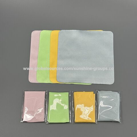 Lingette de polissage d'écran de lentille en microfibre imprimée avec logo personnalisé OEM, chiffon de nettoyage à sec en microfibre pour lentilles optiques