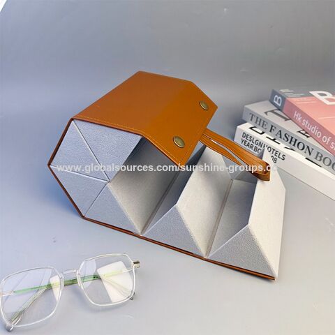 Caja de almacenamiento de gafas plegable multicapa para colgar en casa, caja de gafas de sol de alta gama, estuche plegable multicapa para gafas
