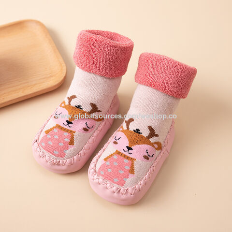 Baby-Socken, rutschfeste Kinder-Schuhe und Socken, dicke Jungen- und Mädchen-Mittelrohr-Bodensocken, Cartoon-Indoor-Socken und -Schuhe der Klasse A