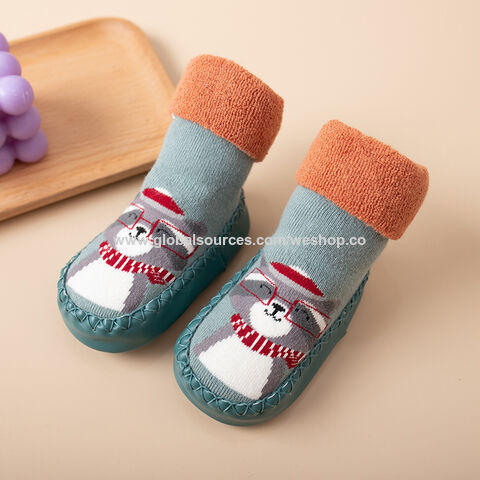 Baby-Socken, rutschfeste Kinder-Schuhe und Socken, dicke Jungen- und Mädchen-Mittelrohr-Bodensocken, Cartoon-Indoor-Socken und -Schuhe der Klasse A