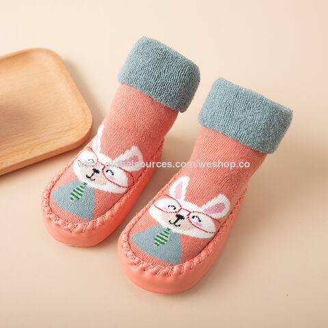 Baby-Socken, rutschfeste Kinder-Schuhe und Socken, dicke Jungen- und Mädchen-Mittelrohr-Bodensocken, Cartoon-Indoor-Socken und -Schuhe der Klasse A